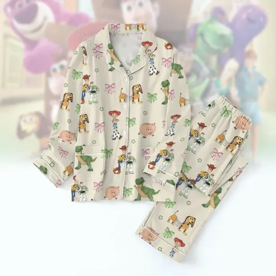 Discover Pixar Toy Story Characters Coquette Bow  To Infinity And Beyond Pajamas Set