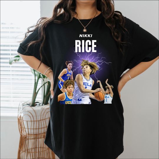 Discover NIKI RICE UCLA Basketball Graphic Tee: College Sports Fan Shirt