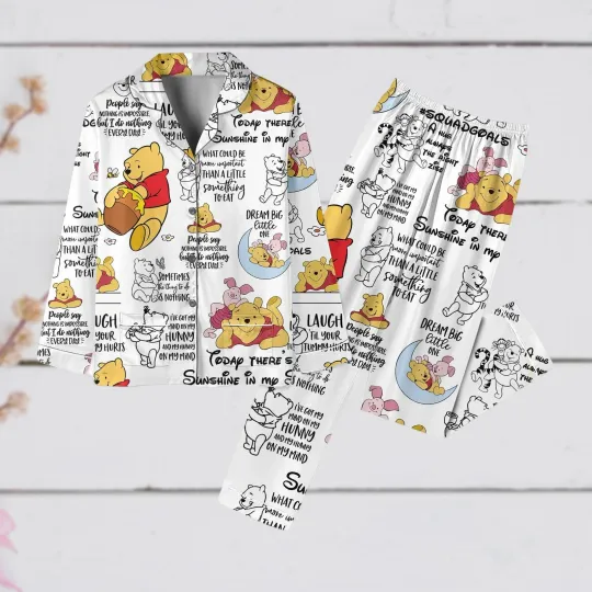 Pooh Bear & Friends Winnie The Pooh Quotes Dream Big Little One Pajamas Set