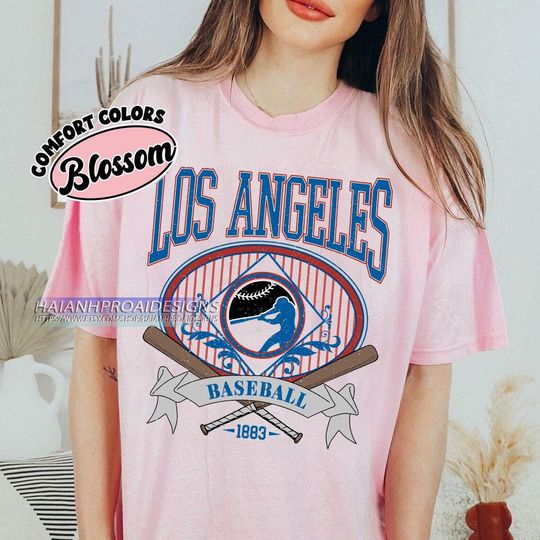 Discover Los Angeles Baseball Shirt, Vintage Sports T-Shirt, Retro Baseball Fan Gift
