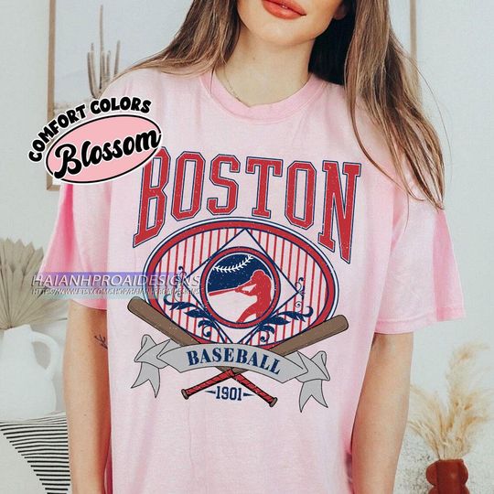 Discover Boston Baseball Shirt, Vintage Sports T-Shirt, Retro Baseball Fan Gift