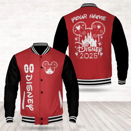 Discover Personalized Mickey Mouse Magic Kingdom Trip 2025 Baseball Jacket