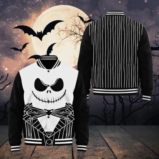 Jack Skellington Cosplay Costume The King Of Nighmares Halloween Baseball Jaket