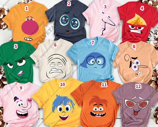 Halloween 2025 Emotion Costume Shirt | Funny Cartoon Face Parody Tee | Family Group Outfit or Softball Team Matching Halloween Idea