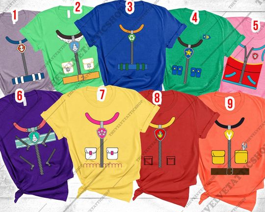 Discover Halloween 2025 Puppy Patrol Costume Shirt | Funny Cartoon Dog Outfit Tee | Family Group Costume or Softball Team Matching Idea