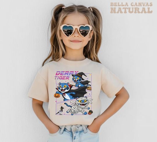 Halloween Tiger Derpy T Shirt, Kpop Demon Hunter Shirt, Hunter Merch, Pumpkin Fall Vibes, Anime T-Shirt, Anime Lover Gifts