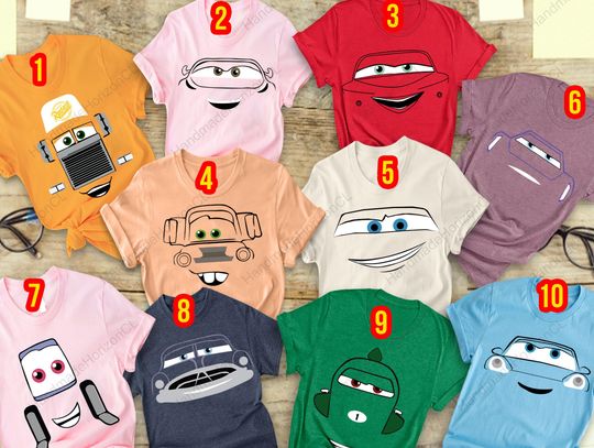 Discover Cars Halloween Matching Shirt, Inside Out Family Matching Costume Tee,Dlsney Cars Shirt, Group Outfit, Colorful Squad Shirt