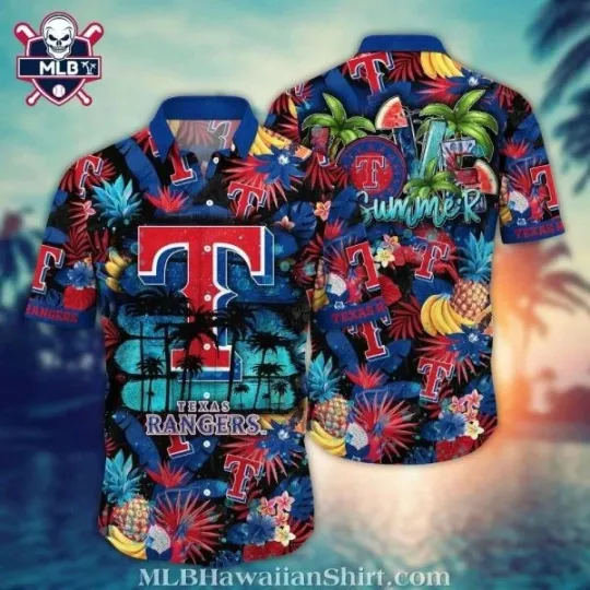 Discover Love Summer – Texas Ranggerrs Tropical Paradise Hawaiian Shirt, Gift for Fan
