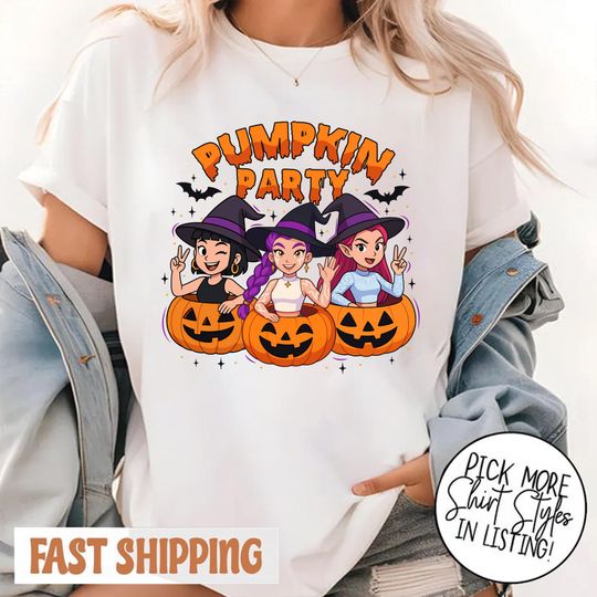 Kpop Huntrix Halloween Shirt, Kpop Demon Hunters Halloween Shirt, Kpop Huntrix Tee, Mira, Rumi, Zoey, Derpy Tiger Tee, Gift for Huntrix fans