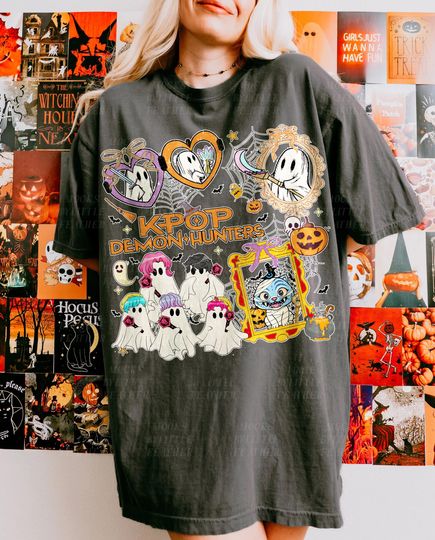 Demon Hunters Kpop Halloween Shirt, Saja Boys Kpop Shirt, Huntrix Girl Group Shirt, Kpop Demon Hunters Merch, Kpop Demon Halloween Tee