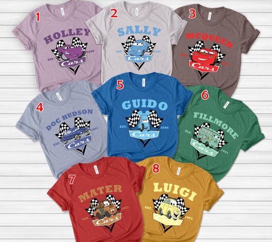 Discover Disney Cars Family Matching Shirts, Disney Cars Group Shirt, Disney Vacation, Disney Cars Shirt, Distressed Retro, McQueen 95, Mater Shirts