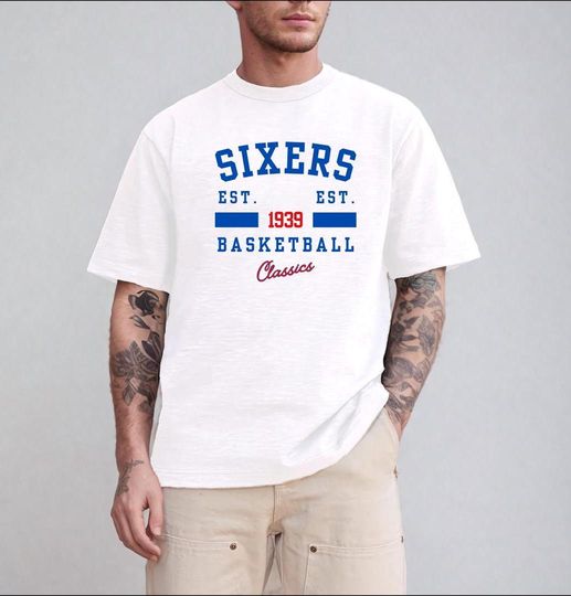 Discover Vintage Philadelphia 76ers T-Shirt: Retro NBA Basketball Tee