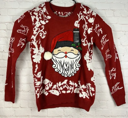 Discover Buisdael Ugly Christmas Sweater Womens Size Large Santa Clause Reindeer
