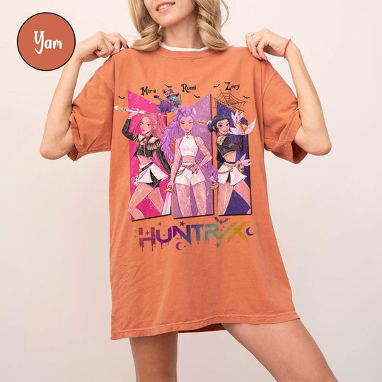Discover Demon Hunters Kpop Halloween Shirt, Huntrix Kpop Shirt, Huntrix Girl Group Shirt, Kpop Demon Hunters Merch, Kpop Demon Halloween Tee
