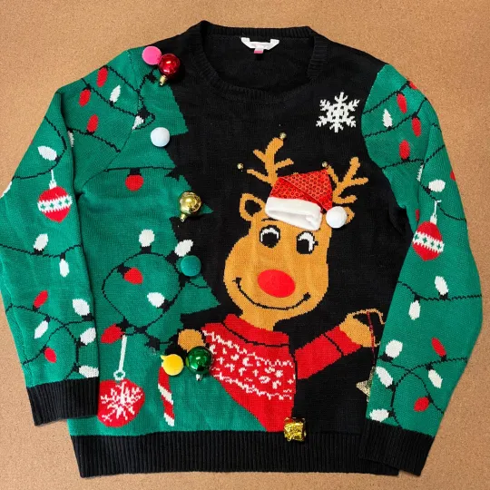 Discover NOBO no boundaries Ugly Christmas sweater XXL Rudolh and Christmas tree