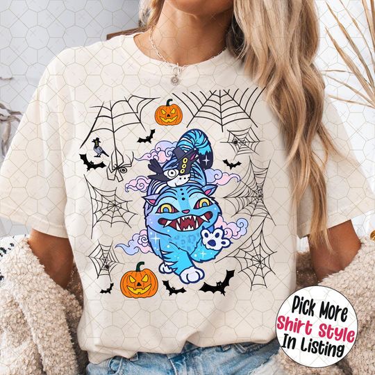 Kpop Demon Hunter Tiger Witch Halloween Shirt, Derpy Tiger Huntrix Costume Tee, Spooky Animal Shirt for Kpop Fans, Group Gift Outfit