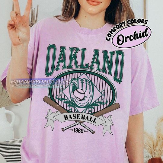 Discover Comfort Colors Oakland Baseball T-shirt, Retro Style Oakland Baseball shirt, Oakland Baseball fan gifl