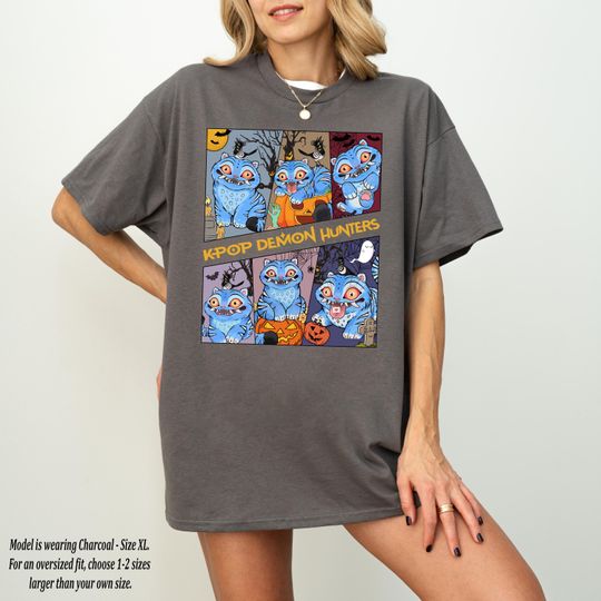 Discover Halloween Derpy Tiger Shirt, Halloween Kpop Demon Hunters Shirt,Demon Hunters Merch,KPDH Shirt,Huntrix Shirt,Halloween Saja Boys Tshirt