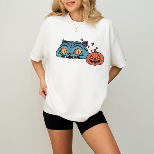 Halloween Derpy Anime Tiger T-Shirt, Kpop Demon Hunters T-Shirt, Back to School Outfit, Kpop Idol Group T-Shirt, Kpop Derpy Blue Demon Tiger