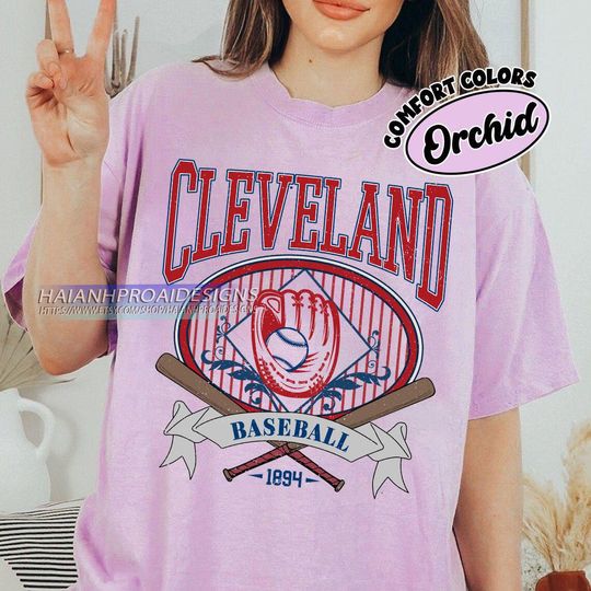 Discover Comfort Colors Cleveland Baseball T-shirt, Retro Style Cleveland Baseball shirt, Cleveland Baseball fan gifl