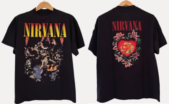 Discover Nirvana Unplugged in NY Vintage Reprint Double Sided T-Shirt