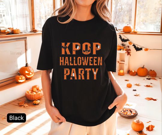 Kpop Halloween Shirt: Gothic Typography Tee