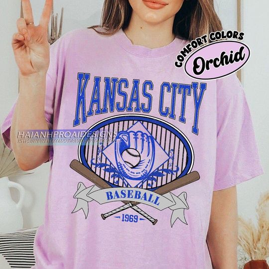 Discover Comfort Colors Kansas City Baseball T-shirt, Retro Style Kansas City Baseball shirt, Kansas City Baseball fan gifl