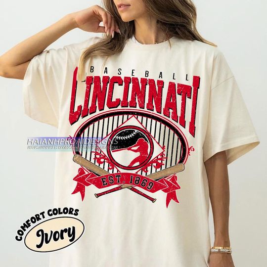 Discover Cincinnati Baseball Comfort Colors T-shirt, Vintage Baseball Shirt, Sports Fan Gift, Retro Tee for Men & Women