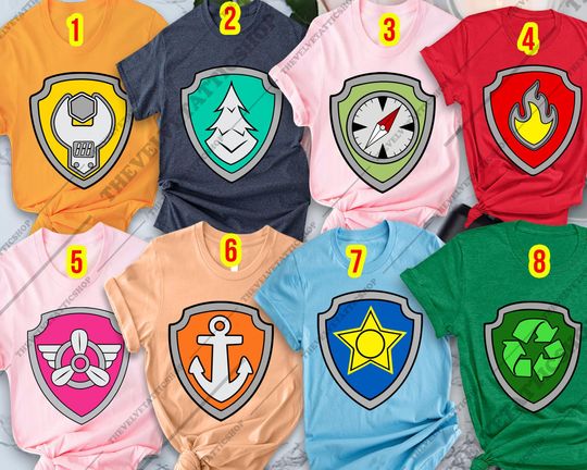 Discover Halloween 2025 Badge Costume Shirt | Puppy Patrol Group Matching Tee | Family Outfit or Softball Team Costume Idea for Trick or Treat