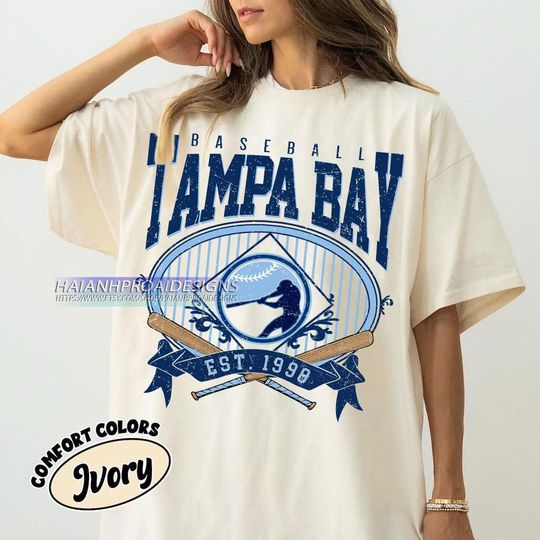 Discover Tampa Bay Baseball Comfort Colors T-shirt, Vintage Baseball Shirt, Sports Fan Gift, Retro Tee for Men & Women