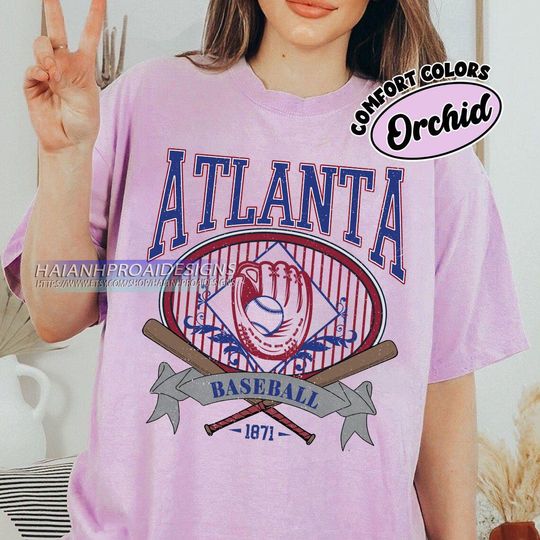 Discover Comfort Colors Atlanta Baseball T-shirt, Atlanta Baseball shirt, Retro Style Atlanta Baseball shirt, Atlanta Baseball fan Gift