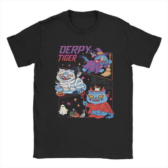 Discover Streetwear T-Shirt Beach Halloween Derpy Tiger Kpop Demon Hunters Hippie T-Shirts Cotton Tee Shirt for Man Y2K Short Sleeve Tees