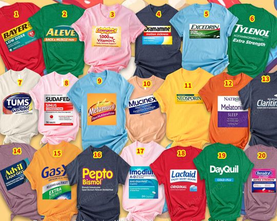 Pharmacy Halloween Shirt, Medicine Label Costume Tee, Nurse & Doctor Group Outfit, Medical Cosplay Top, Halloween 2025 Party