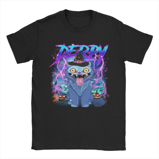 Discover KPop Demon Hunters Blue Tiger Halloween T-Shirt for Men Pure Cotton Tee Shirt
