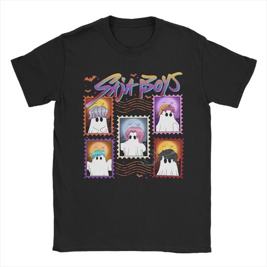 Leisure KPop Demon Hunters Saja Boys Halloween T-Shirt Men Round Neck Cotton T Shirts