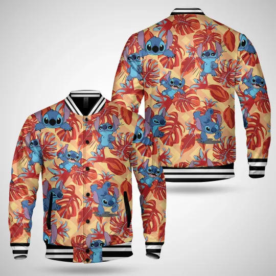 Discover Cute Stitch Red Tropical Lilo And Stitch Summer Vibes Jacket