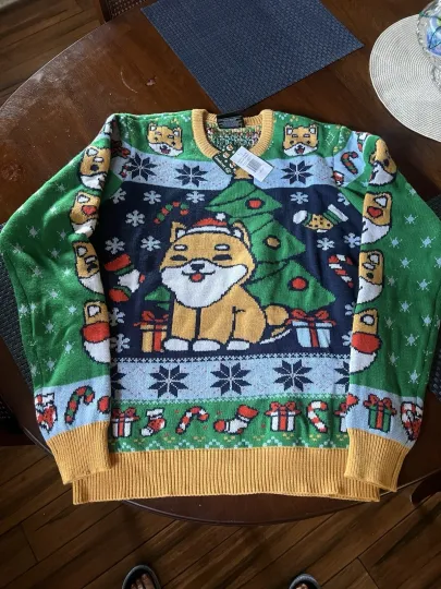 Discover Shiba Inu Dog Geeknet Ugly Holiday Christmas Sweater Large 2023 NWT