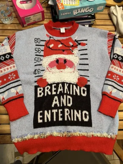 Discover Ugly Christmas Sweater Santa Breaking and Entering Size L
