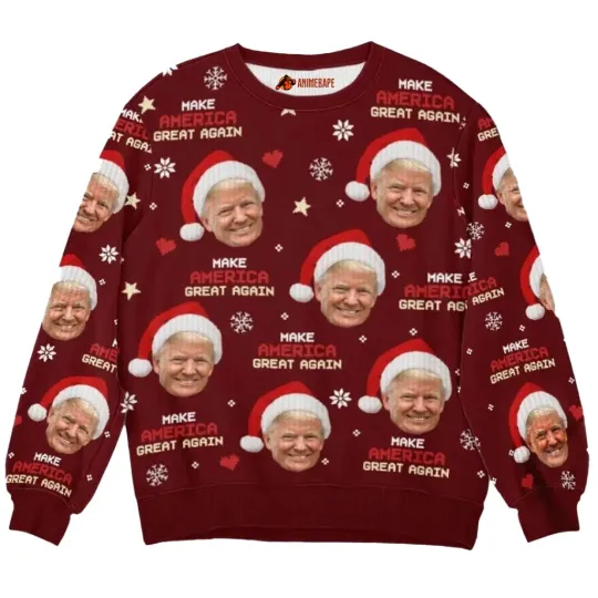 Trump Santa Hat Make America Great Again Ugly Christmas Sweater Christmas Gift