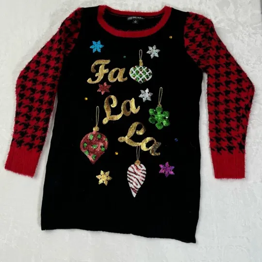 United States Sweaters Womens Holiday Fa La La Ugly Christmas Sweater Size Large