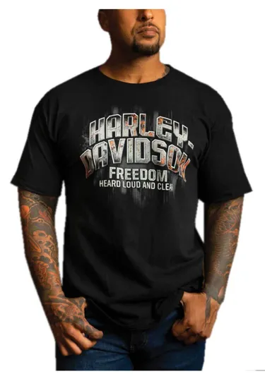 Discover H Davidson Men's Metallic T-Shirt - Black