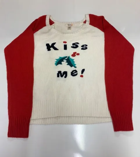 Route 66 womans christmas sweater size L not ugly cute mistletoe