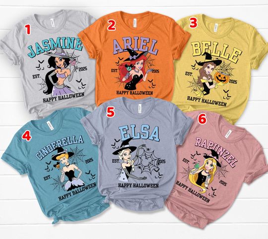 Discover Disney Princess Witchy Halloween Shirt, Halloween Princess Shirt, Princess Witches Shirt, Halloween Disney Shirt, Halloween Girls Trip 2025