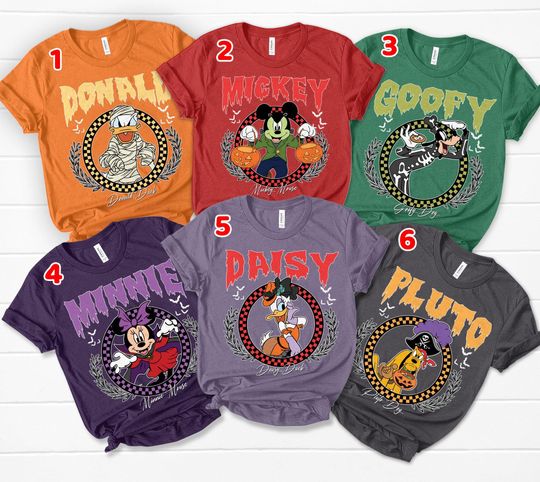 Discover Disney Characters Checkered Halloween Shirt, Mickey and Friends Halloween Shirt, Mickey_s Not So Scary Halloween Party, Disney Halloween Tee