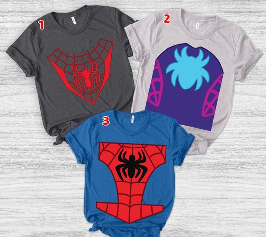 Spidey and His Amazing Friends Logo Costume Halloween Shirt, Spider Man Costume Shirt, Miles Morales Ghost Spider Halloween Family Trip