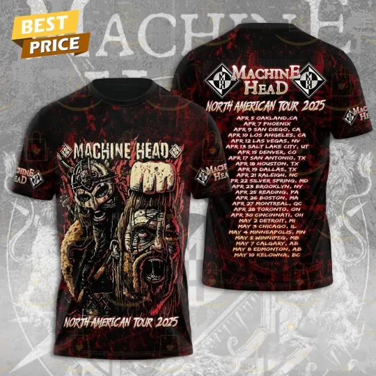 Discover Machine Head North American Tour 2025 3D T-Shirt