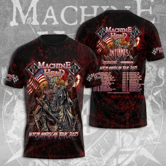 Discover Machine Head North American Tour 2025 3D T-Shirt