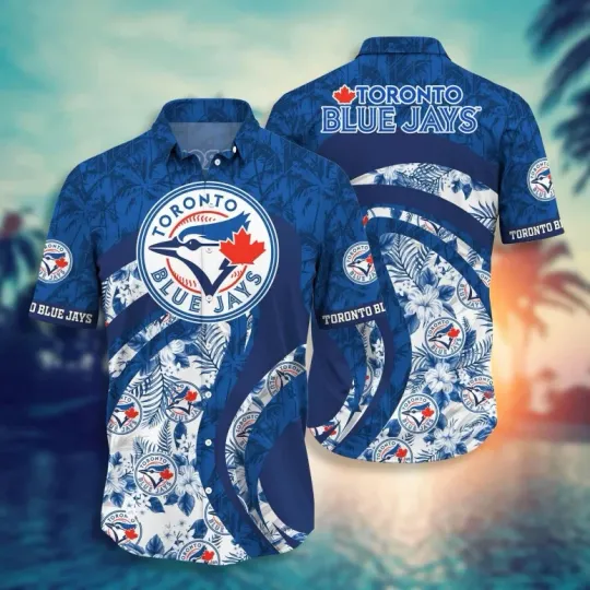 Discover Toronto Blue Jays Tropical Waves Hawaiian Shirt Summer Aloha