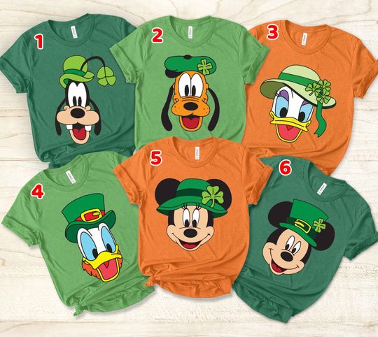 Disney St Patrick's Day Shirt, Mickey And Friends St Paddys Shirt, Disney 2025 Holiday Shirt, Pluto Tee, Goofy Tee, Daisy Tee, Donald Tee