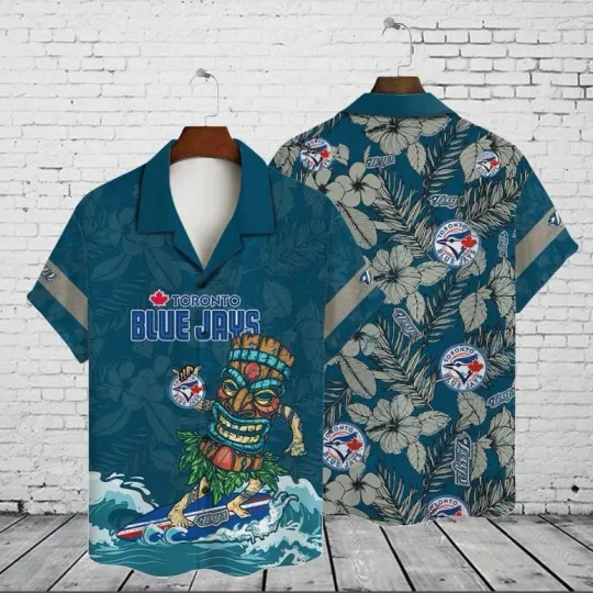 Discover Toronto Blue Jays Tiki Surfer Hawaiian Shirt Summer Aloha